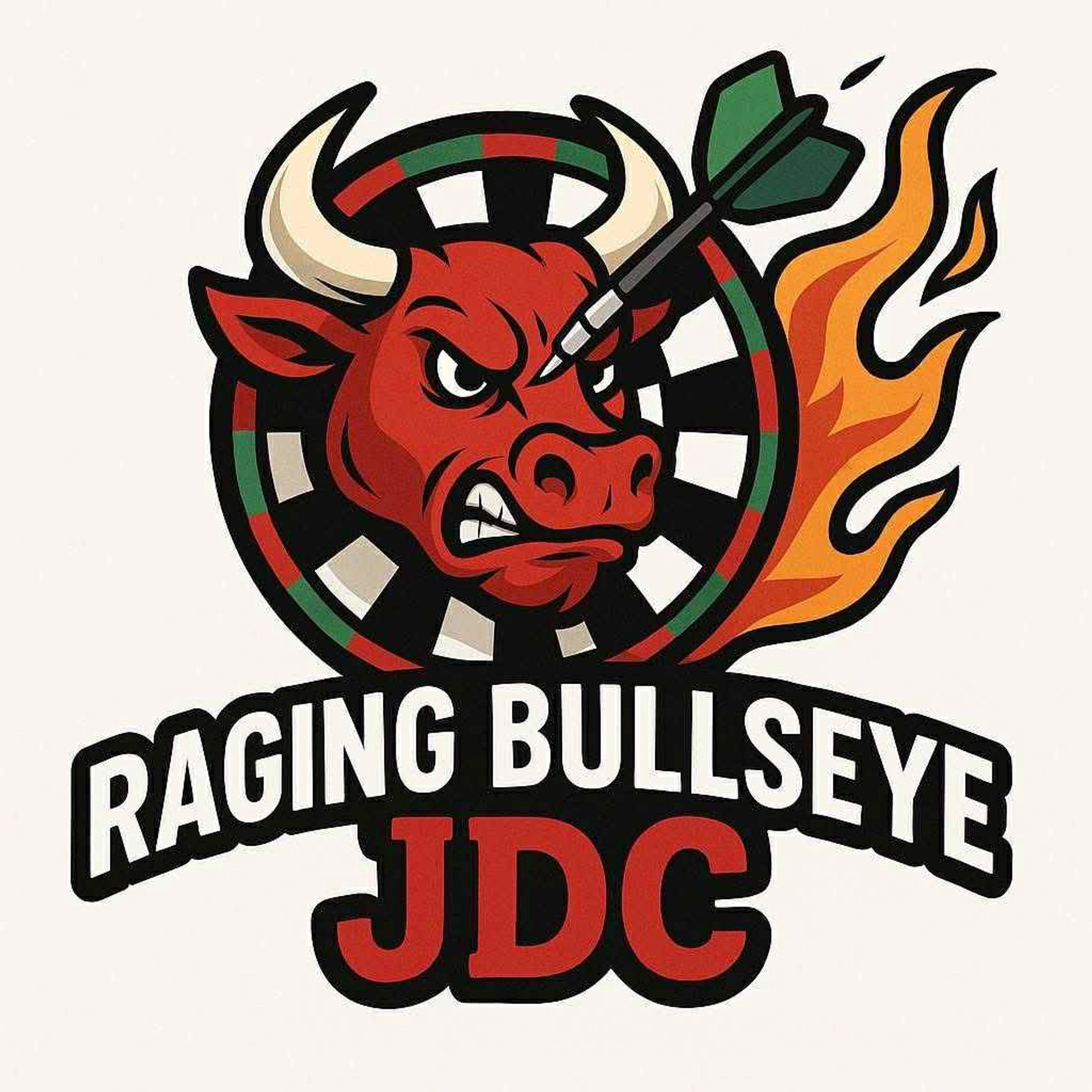 Darts on a board under lights